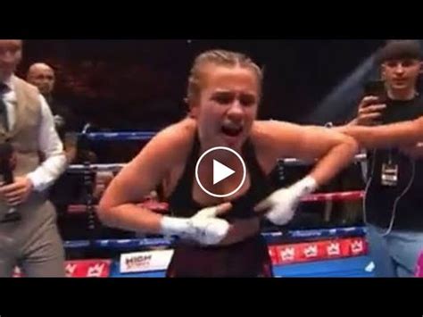 daniella hamleys celebration|Boxer Daniella Hemsley celebrates win by flashing crowd